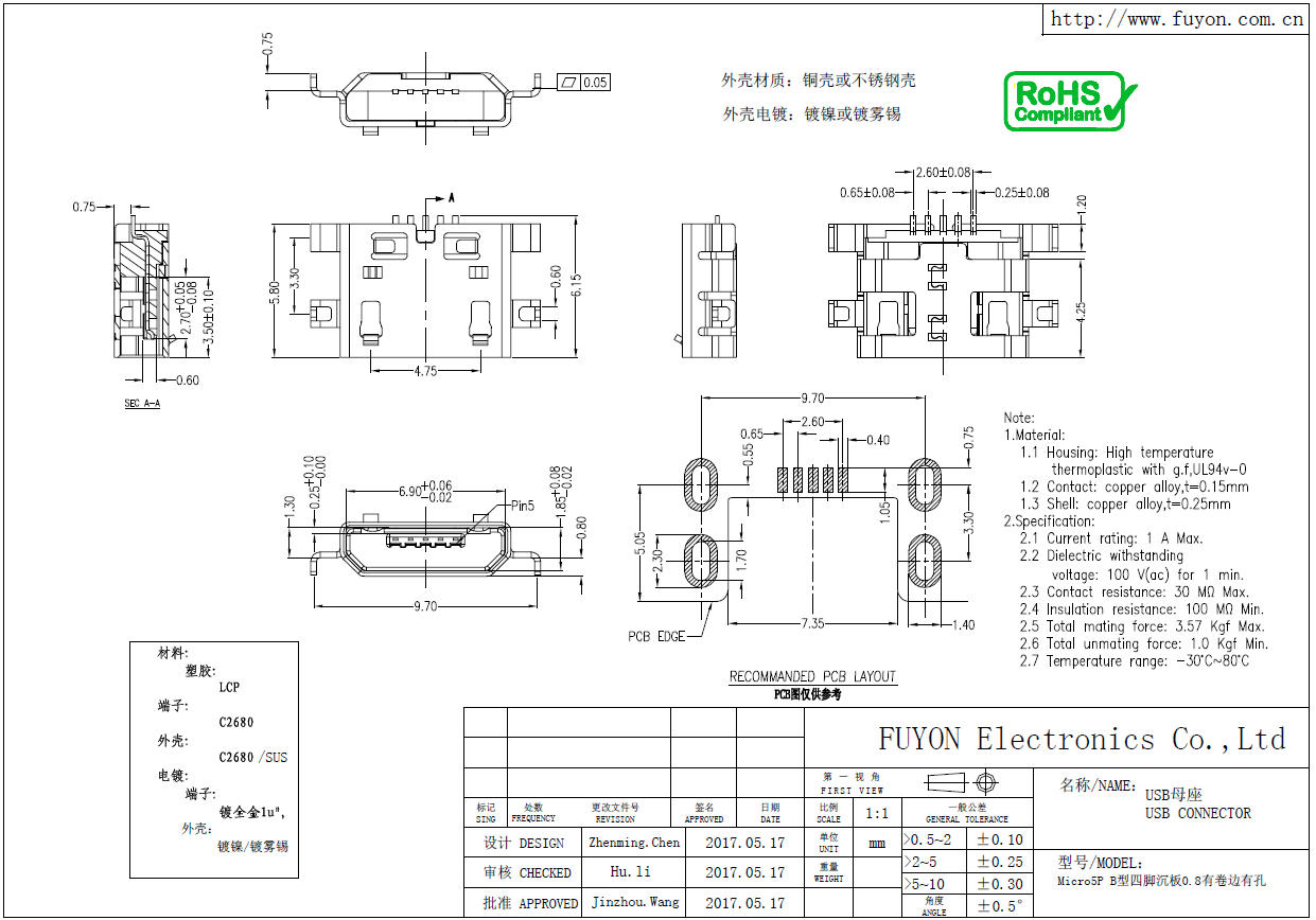 Micro4脚沉板0.8